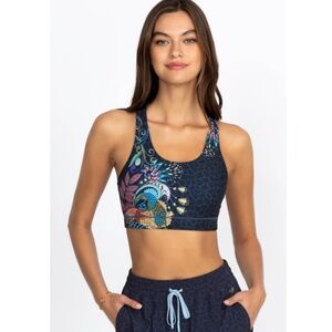 Johnny Was Seabrock Bee Active Racer Back Sports Bra Size L